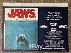 Original JAWS 1975 British UK Quad Movie Film Poster