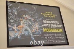 Original James Bond 007 Moonraker 1979 UK Quad 30 x 40 Movie Poster Linen Back