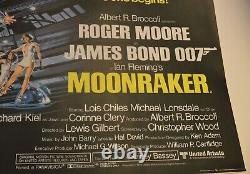 Original James Bond 007 Moonraker 1979 UK Quad 30 x 40 Movie Poster Linen Back