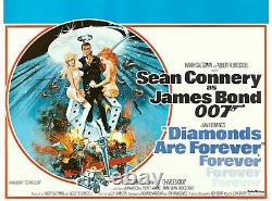 Original James Bond Movie Poster Diamonds Are Forever Uk Quad'71