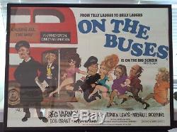 Original Movie Quad Poster On The Buses. Framed 41 X 31