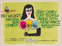Original One, Two, Three, UK Quad, Saul Bass, Linen Backed, Film/Movie Poster