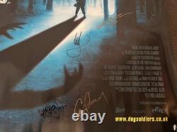 Original Quad, Dog Soldiers Poster Signed by Pertwee, Morfitt, Conway, Marshall