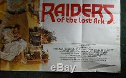 Original Raiders of the Lost Ark movie film poster UK Quad