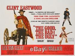 Original The Good, The Bad and the Ugly, UK Quad, Film/Movie Poster 1966, Linen