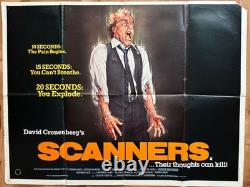 Original UK folded Quad Film Poster SCANNERS'81 good cond