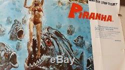 Original Uk Quad Movie Poster -1978'piranha' Very Fine Condition