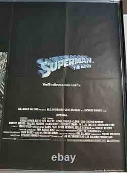 Original Uk Quad Movie Poster Superman The Movie (1978) Very Fine Condition