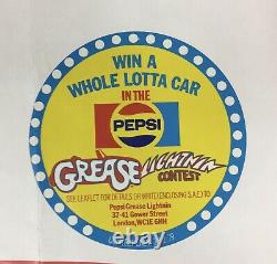 Original Vintage Quad Film'Grease' Poster, John Travolta, + 1979 Pepsi sticker