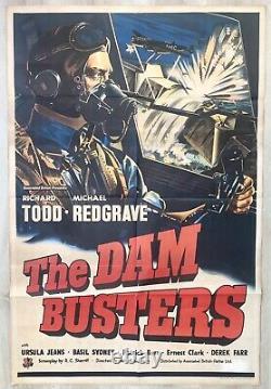 Original vintage Dambusters UK one Sheet Quad Film Movie Cinema Poster 1955