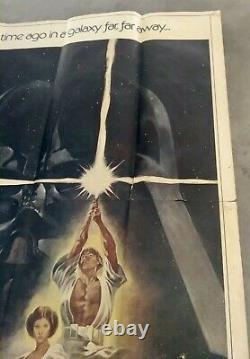 Original vintage Star Wars three 3 Sheet Quad Film Movie Poster 1977