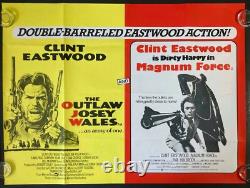 Outlaw Josey Wales / Magnum Force Original Quad Movie Poster Clint Eastwood