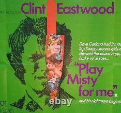 PLAY MISTY FOR ME (1971) original UK quad movie poster CLINT EASTWOOD