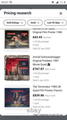 PREDATOR (1987) original UK quad movie poster SCHWARZENEGGER. NO OFFERS