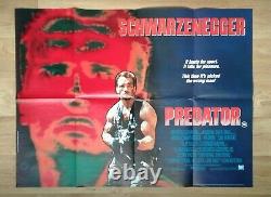 PREDATOR (1987) original UK quad movie poster SCHWARZENEGGER excellent condition