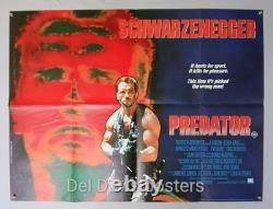 PREDATOR (1987) original UK quad poster Arnold Schwarzenegger horror sci-fi