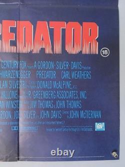 PREDATOR (1987) original UK quad poster Arnold Schwarzenegger horror sci-fi