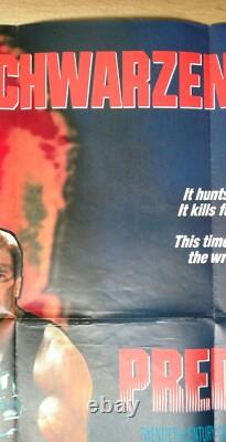 PREDATOR (1987) superb condition original UK quad movie poster SCHWARZENEGGER