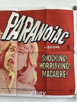 Paranoiac Original UK Quad Filmplakat Jahr 1963 Janette Scott