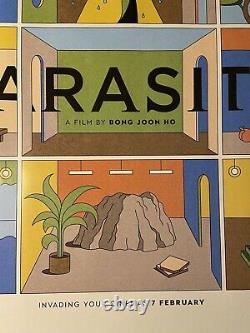 Parasite Rare Original UK Release Bong Joon-ho Quad Film Movie Poster By LA BOCA