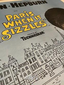 Paris When It Sizzles UK Quad (1964) LINEN BACKED Original Film Poster Hepburn