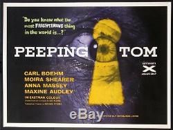 Peeping Tom Michael Powell Horror 1960 Country Of Origin British Quad Near Mint