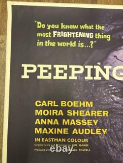 Peeping Tom Original UK Quad Movie Poster Linen Backed 1960 Rare