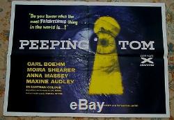 Peeping Tom original British quad film poster