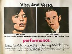 Performance Original British Movie Quad Poster 1970 Mick Jagger James Fox