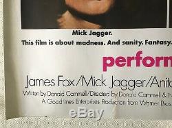 Performance Original British Movie Quad Poster 1970 Mick Jagger James Fox