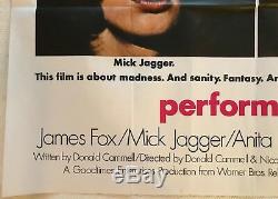 Performance Original British Movie Quad UK Poster 1970 Mick Jagger