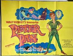 Peter Pan Original Quad Movie Cinema Poster Walt Disney Re-Release