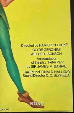 Peter Pan Original Quad Movie Cinema Poster Walt Disney Re-Release