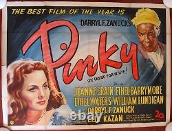 Pinky Original 1950 British Quad Poster Jeanne Crain & Ethel Waters