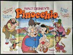 Pinocchio ORIGINAL Quad Movie Poster Walt Disney 1978 RR