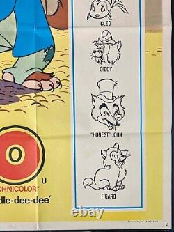 Pinocchio Original Quad Movie Cinema Poster Walt Disney Re-Release