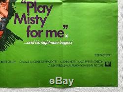 Play Misty For Me Original Movie Quad Poster 1971 Clint Eastwood Jessica Walters