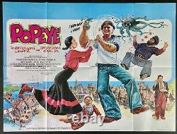 Popeye ORIGINAL Quad Movie Poster Robin Williams Robert Altman Disney 1980