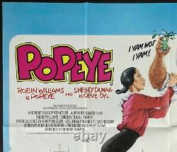 Popeye ORIGINAL Quad Movie Poster Robin Williams Robert Altman Disney 1980