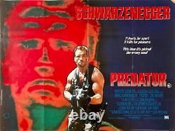 Predator Original Movie Quad Film Poster 1987 Arnold Schwarzenegger FEREF