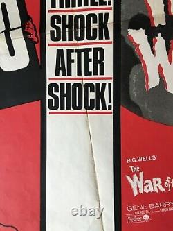 Psycho & War of the Worlds 1960s Double Bill Quad Movie Poster Hitchcock V RARE