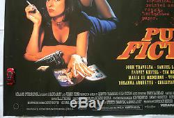 Pulp Fiction, Original 1994 British Quad Movie Film Cinema Poster, Uma Thurman