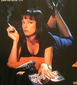 Pulp Fiction, Original 1994 British Quad Movie Film Cinema Poster, Uma Thurman