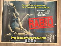 RABID' Original Quad Film Poster Marilyn Chambers 1977