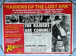 RAIDERS OF THE LOST ARK (1981) original UK quad movie poster THE SUN teaser RARE