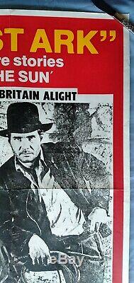 RAIDERS OF THE LOST ARK (1981) original UK quad movie poster THE SUN teaser RARE