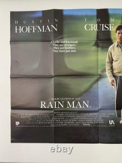 RAIN MAN Vintage Original 1988 Movie Poster UK Quad 30x40 Hoffman Tom Cruise