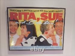RARE RITA SUE AND BOB TOO (1987) original UK quad movie poster FRAMED RARE