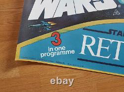 RETURN OF THE JEDI + STAR WARS Triple! Scarce UK quad posters1983 MINT unfolded