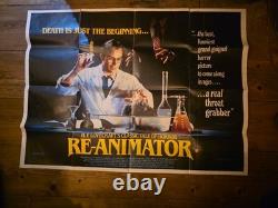 RE-ANIMATOR 1985 original UK QUAD POSTER Stuart Gordon Cult Comedy Horror Gore
